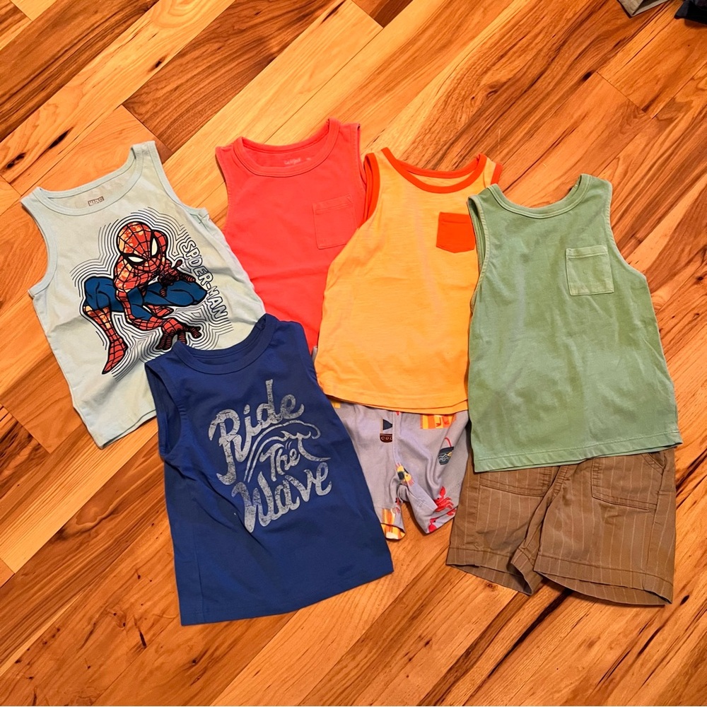 Kids Graphic and Solid Tank Top Bundle
